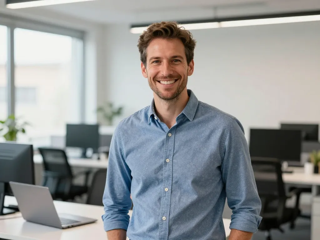 Portrait professionnel de David, votre conseiller spécialisé en nouvelles technologies dans le quartier du Moulin-à-Vent à Perpignan.